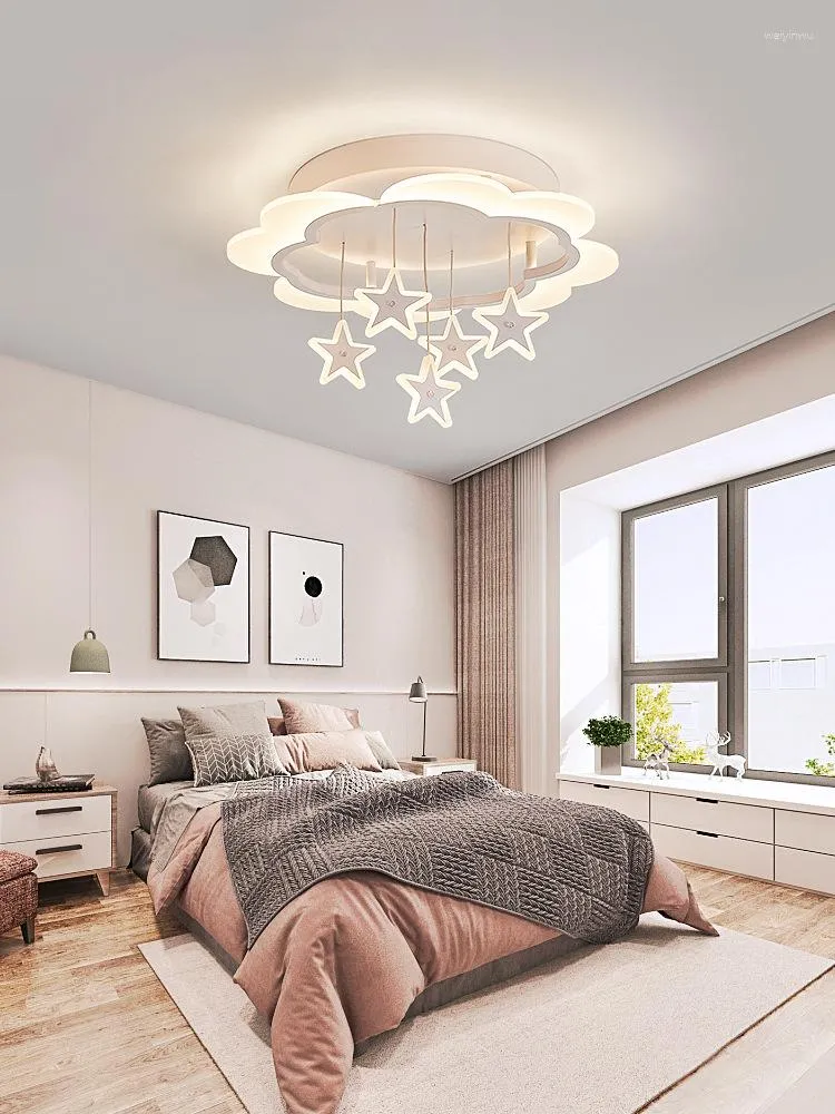 Luces De Techo Dormitorio Lámparas De Vida Simple Flor Moderna Estrella  Niños Para Lámpara De Habitación Luz LED Iluminación De Entrada Decoración  De 310,81 €