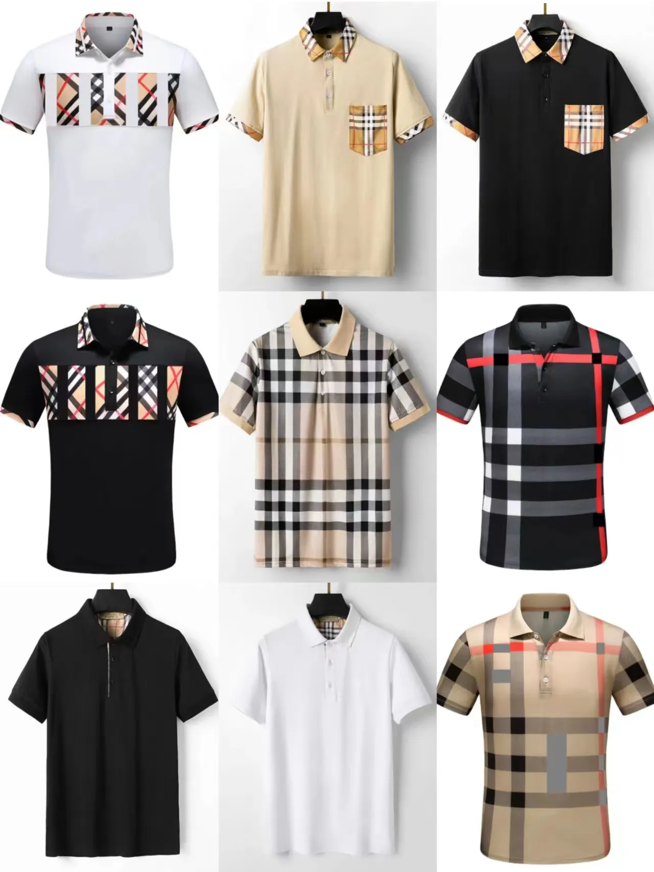 Designer-Herren-POLO-Shirt mit Gewinde, Revers, kurze Ärmel, lässig, Markenstickerei, reine Baumwolle, Marke, reine Baumwolle, High Street Business Fashion, 3XL-ZO-7