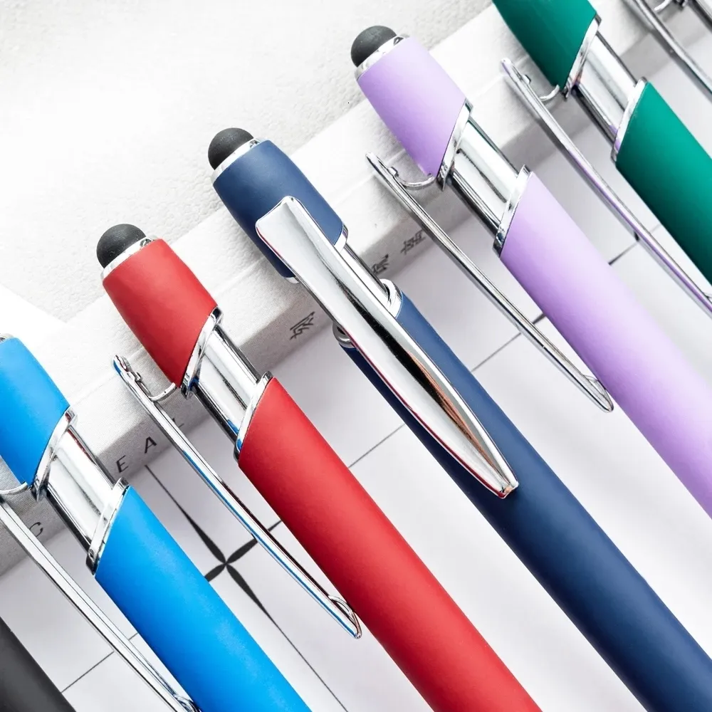 12 Stück 2-in-1 Stylus Kugelschreiber – Mit Stylusspitze, 1,0 Mm Schwarze Tinte, Metall