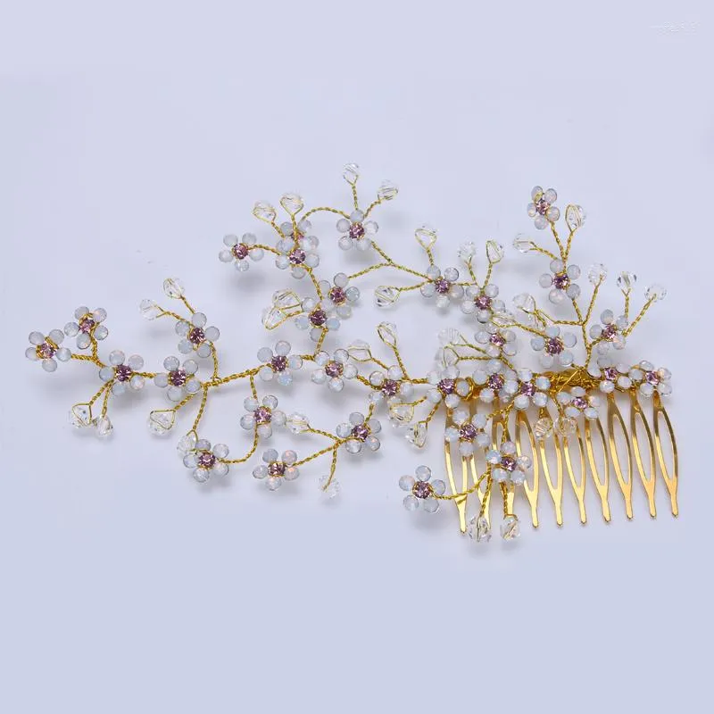Pinces à cheveux mode petit cristal fleur peignes de mariage pour accessoires de mariée strass faits à la main femmes coiffure bijoux