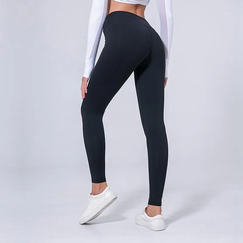 Pantalon actif 2023 NWT Eshtanga femmes Leggings maigres en gros qualité solide taille élastique épais matériel haut pleine longueur