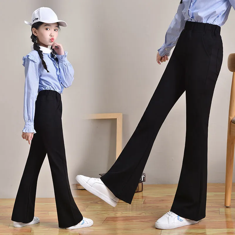 Trousers Autumn Spring Girls Korean Style Casual Boot Cut Flare Pants 413 Years 230625