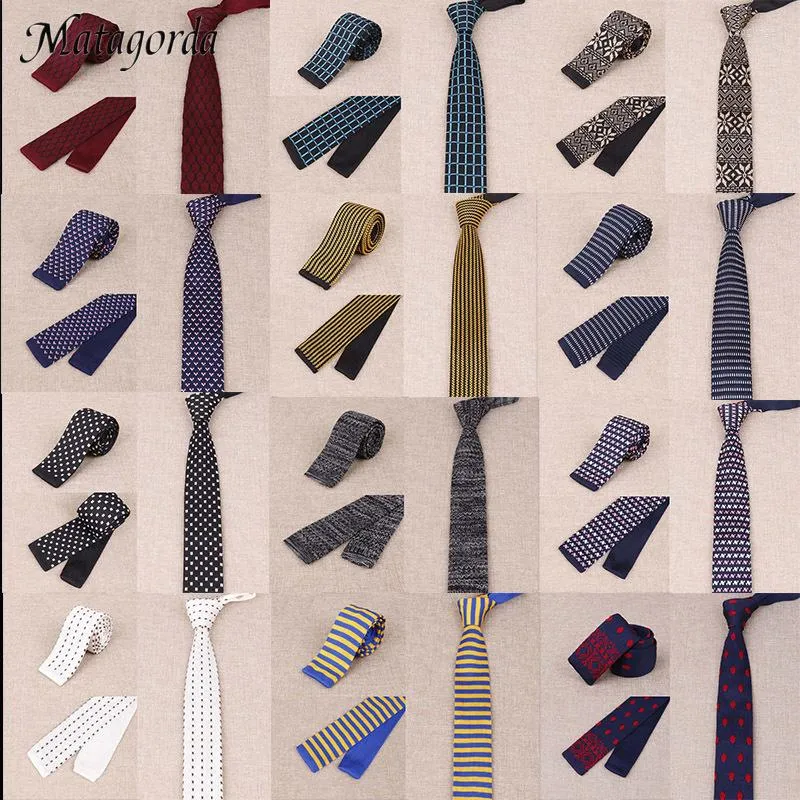 Bow Ties A Variety Of Styles 5.5CM Slim Narrow Necktie Man Tie Wool Knit Men Accessories Neckwear Gravata Clothing Wedding Gift