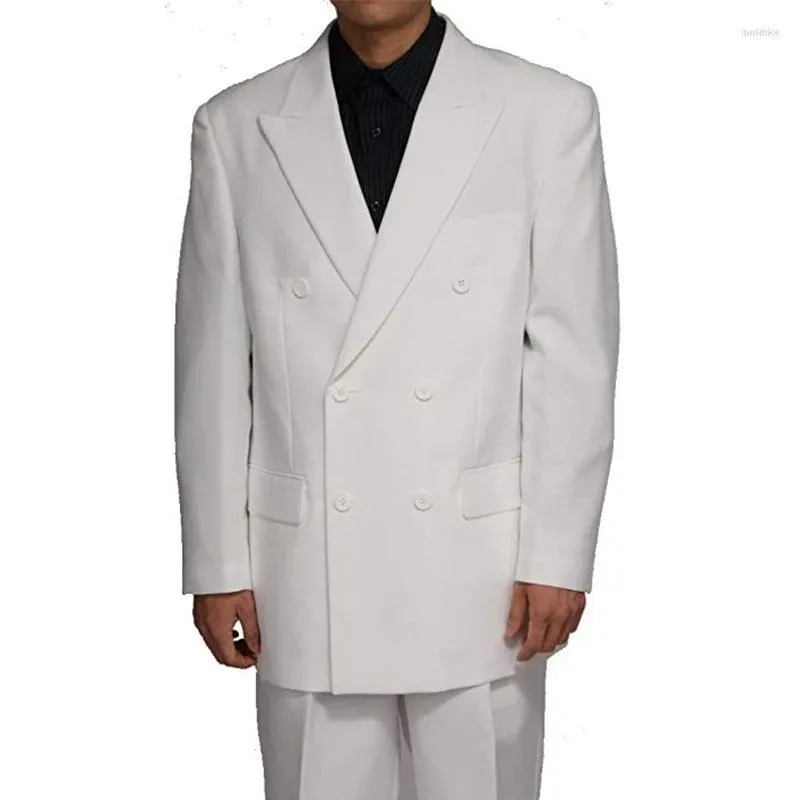 Erkek Takım Elbise Erkek Kruvaze Ceket Setleri Erkekler Için Düğün Takım Elbise Slim Fit Custome Homme Smokin 2 Parça Gentaleman İş Rahat