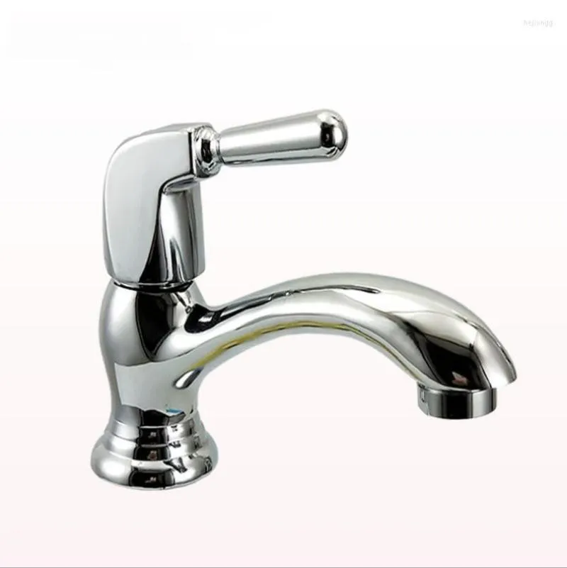 Bathroom Sink Faucets G1/2 Brass Single Cold Wash Basin Faucet Handle Hole Lavabo Tap European Creative Kitchen Bibcock