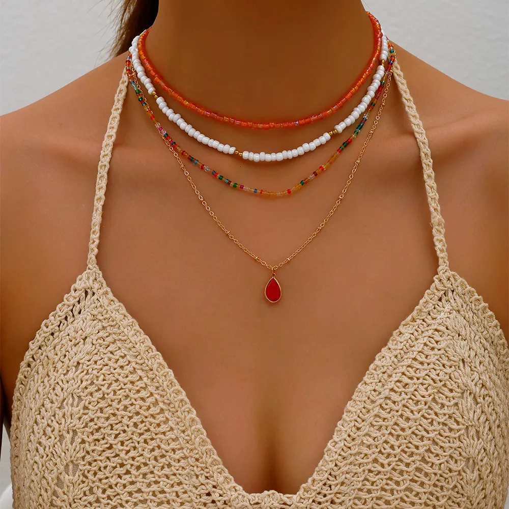 Bohemian multilayer necklace best sale