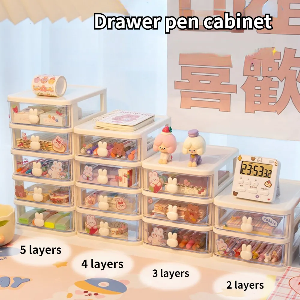 Kawaii Stationery Drawer Storage Boxes Desktop Organizers For Students,  Office, And Small Items With Cute Design And Debris Rack From Nan0010,  $10.38