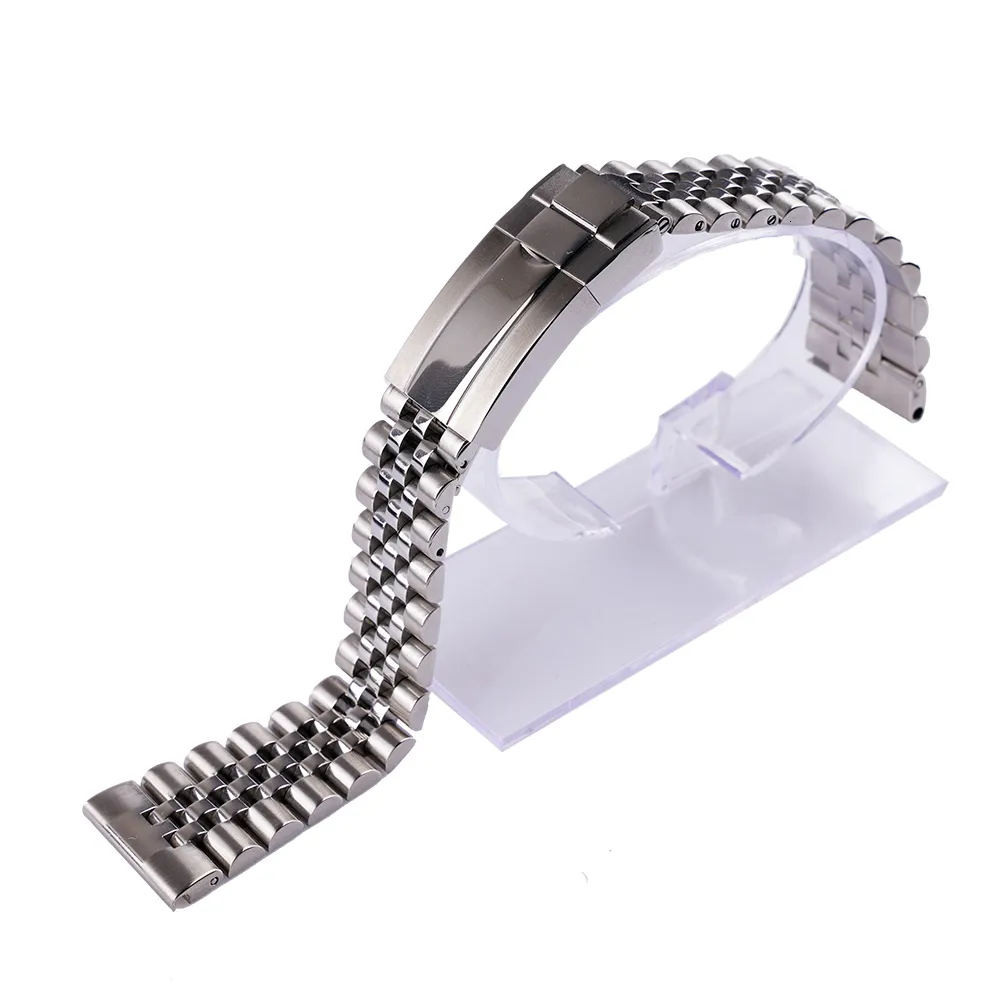 Horlogebanden Rolamy 22 mm zilver roestvrij staal vervangend polshorloge band armband Jubilee met Oyster-sluiting 230626