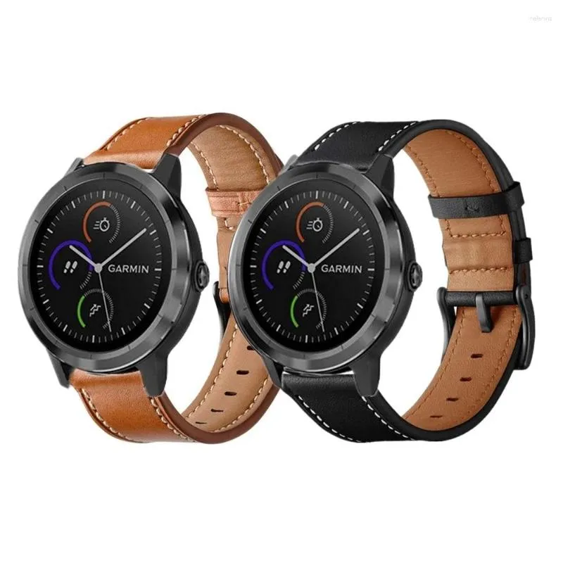 Uhrenarmbänder aus echtem Leder für Garmin Vivoactive 3 Music Vivomove HR Ersatz Venu Sq Forerunner 245 645