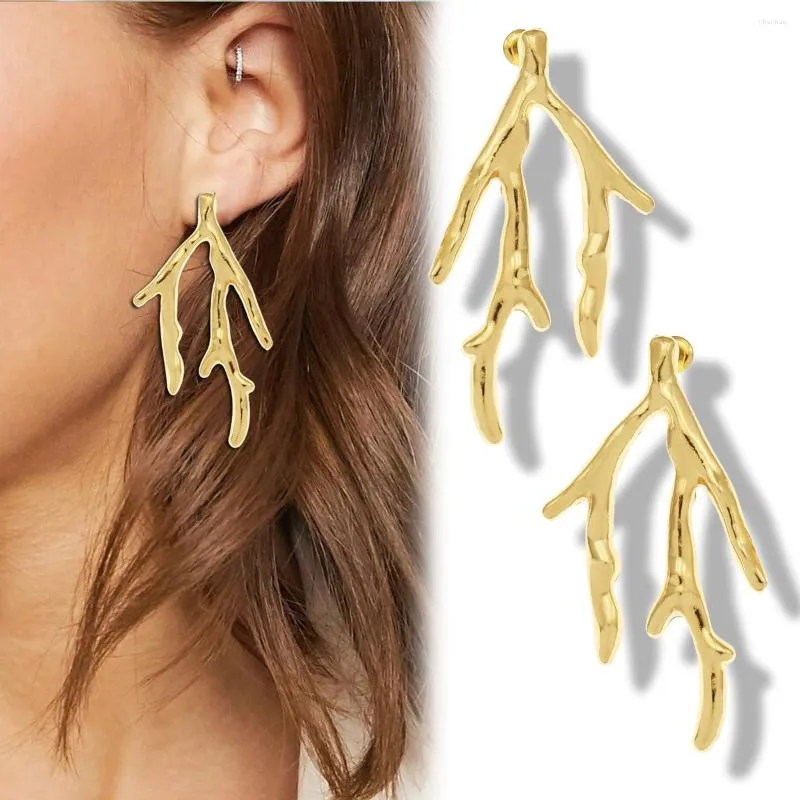 Dangle Boucles D'oreilles Festival Gadgets Pour Les Femmes Branche D'arbre De Mariée Coral Deer Antler Corne Goutte D'oreille Goujons Brincos Aretes À La Mode Coréenne