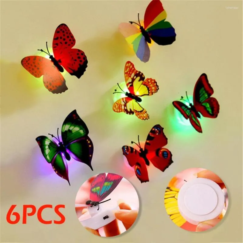 Night Lights Innovative Glowing Butterfly Small Pasted Light Home Store Wedding Decoration