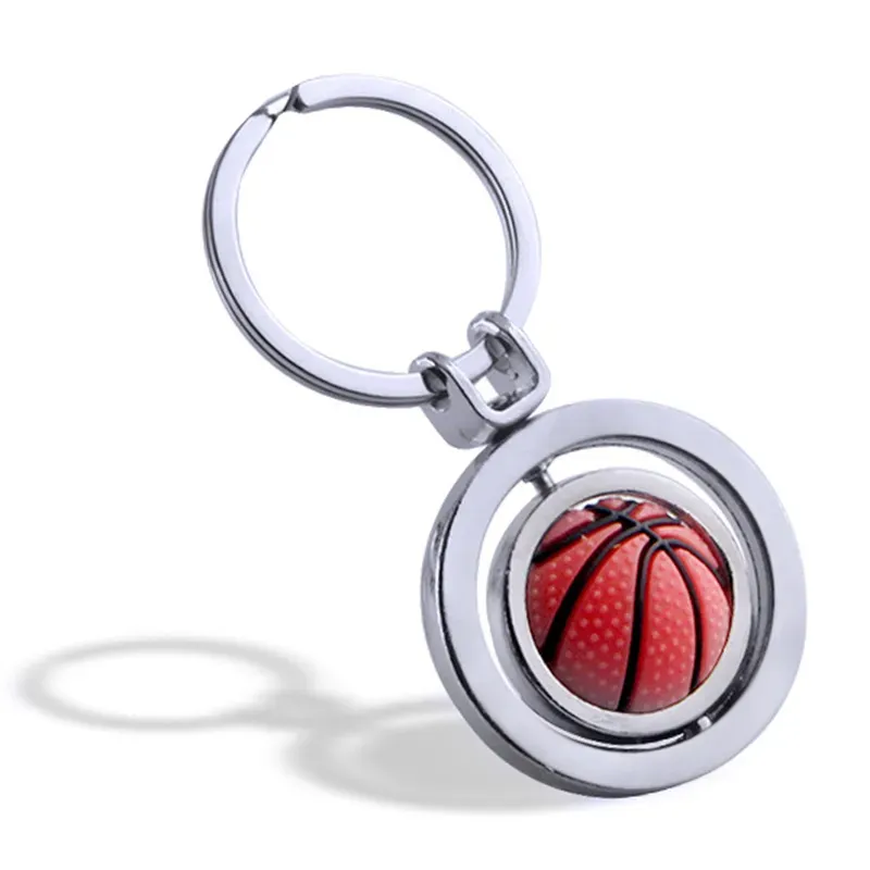 Stainless Steel Sports Keychain Pendant Fashion Football Basketball Golf Keychains Luggage Decoration Key Ring Creative Gift