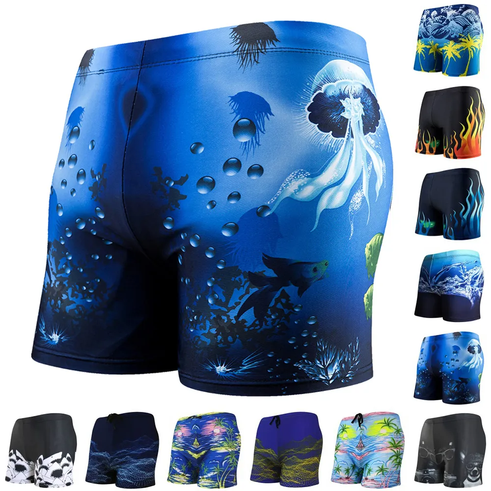 Herrbadkläder Simningstammar Beach Shorts Boxer Boror Män manliga badbassänger Badbyxor passar Maillot de Bain Homme 230630