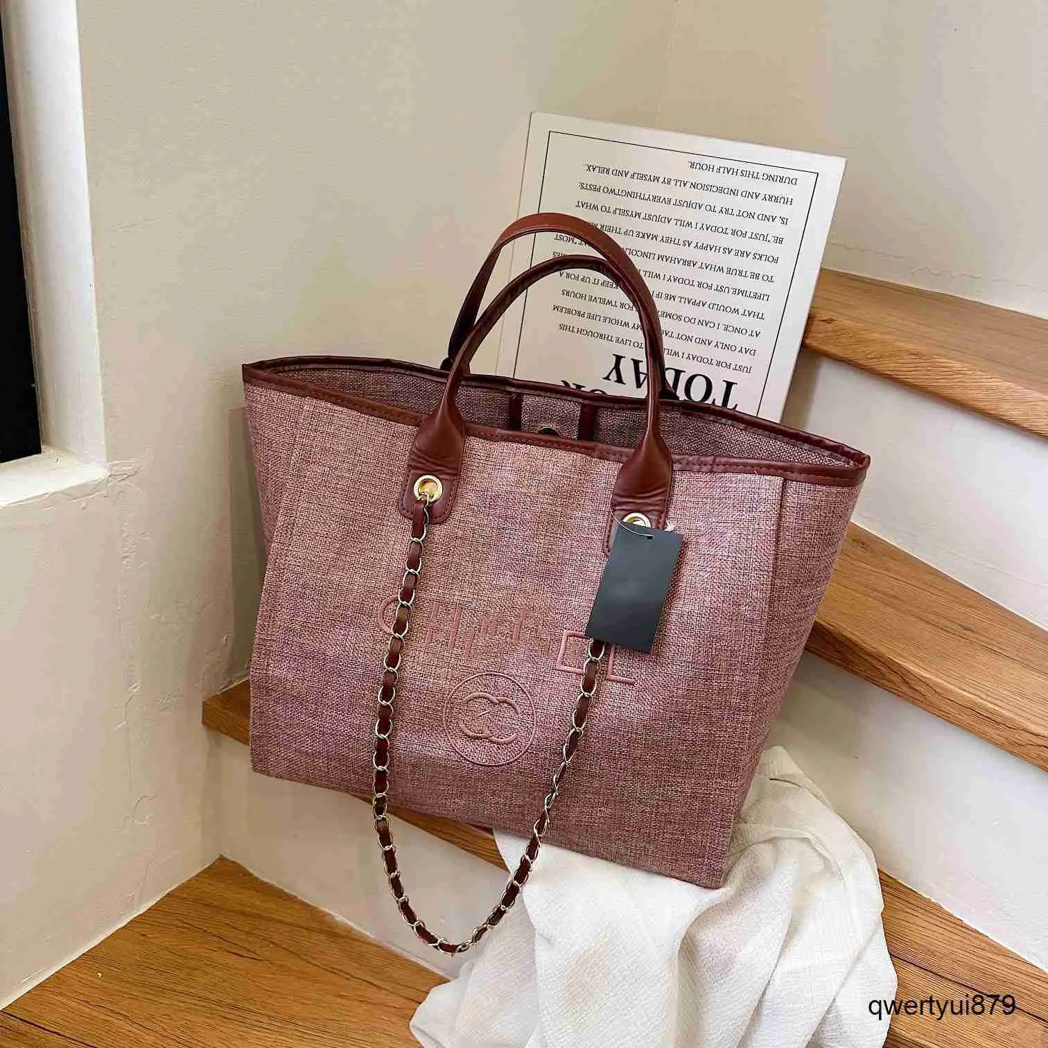 2024 New Designer Beach Bags Tote Bag Portable Large Capacity Womens Fashion Canvas Handbag Casual Summer Bag Ladies Chain Shoulder Bag Crossbody Bag Qwertyui879 From 15 55 DHgate