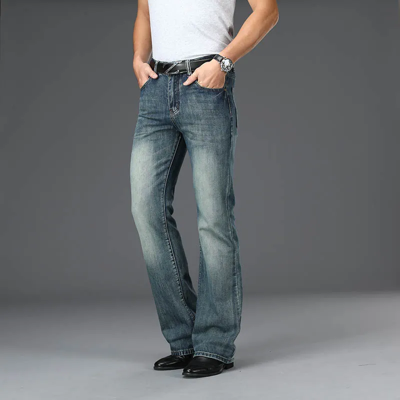 Men s Jeans Four Seasons High Waist Flared High Quality Loose Wide Leg Casual Pants 230629