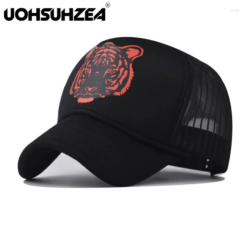 Berretti da baseball UOHSUHZEA Marca Unisex Tiger Mesh Truck Driver Hat Baseball Hip Hop Farm Dad Regolabile da uomo e da donna