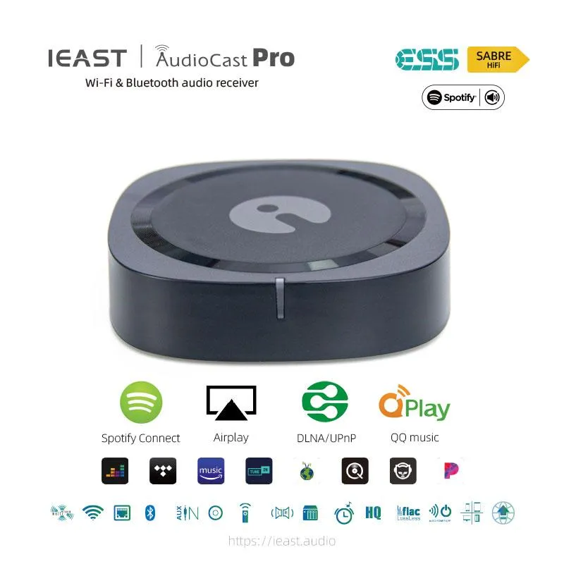 Усилители Ieast Audiocast Pro M50 Беспроводной Wi-Fi аудиоприемник Многокомнатная Airplay Bluetooth 5.0 Музыкальная шкатулка Hi-Fi-система Spotify Tidal Pando