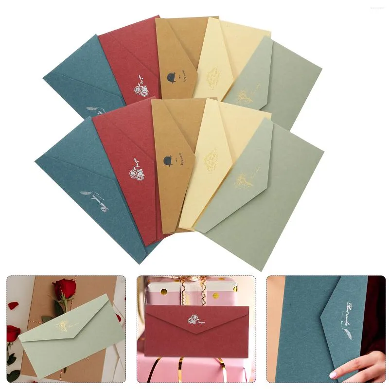 Gift Wrap 10 Pcs Write A Letter Blessing Card Envelope Stationary Supply Retro Decor Container Colorful Invitation Simple Packing