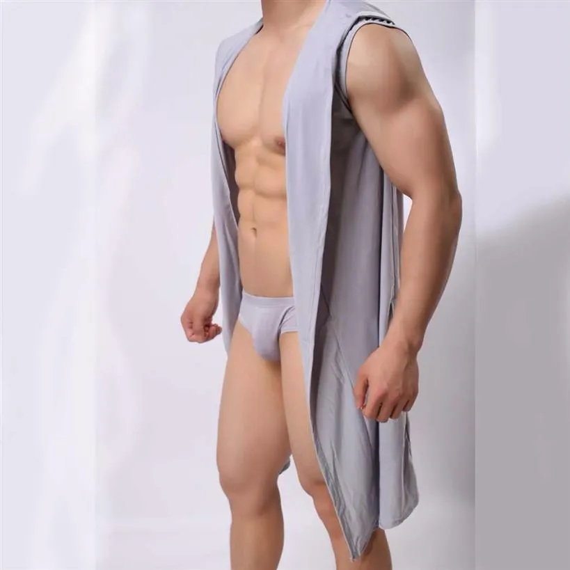 Nowa marka męska szlafrok Sauna Ubrania masaż ubrania lodowa jedwabna twórczość topna piżama domowy luźne ubrania 295o