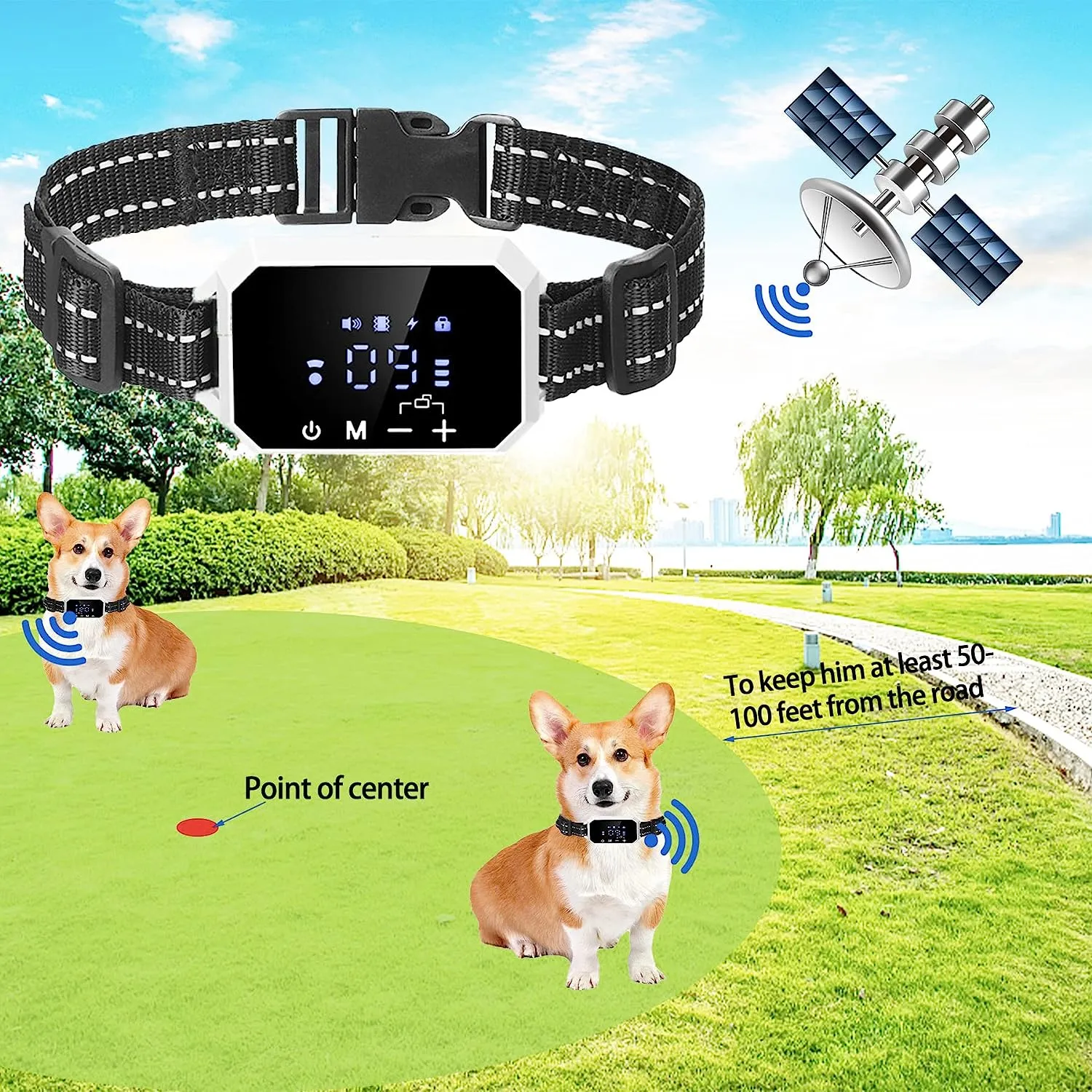 Système de confinement rechargeable pour animaux de compagnie avec collier  de clôture électrique sans fil pour chien