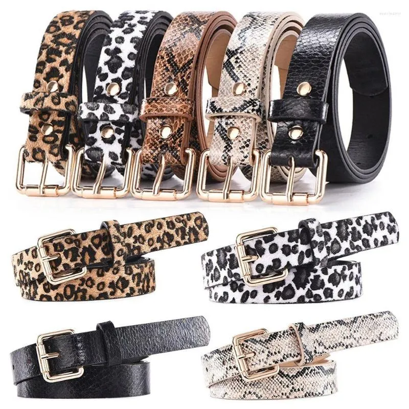 Bältesdesign midje dekoration leopard tryck serpentin tunn rembyxa klänning stift knäck spänne midjeband läderbälte