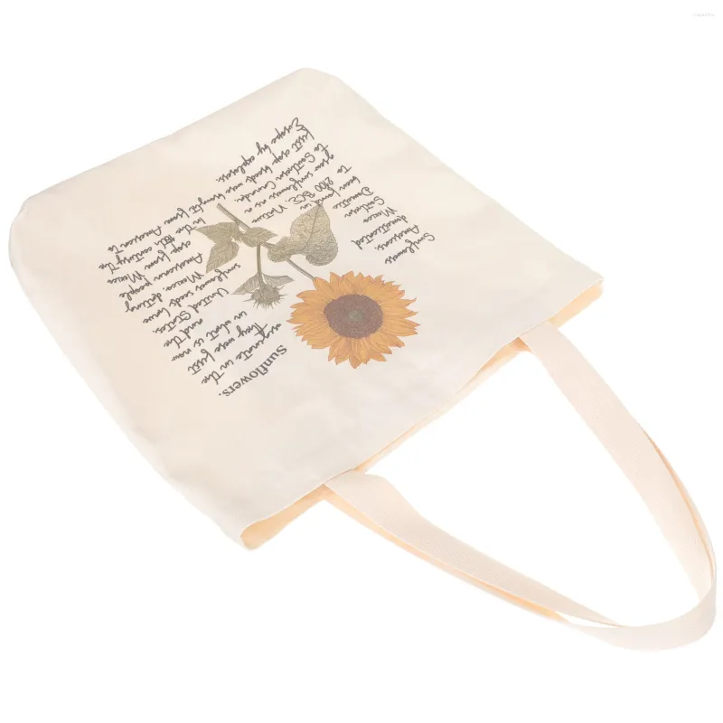 Storage Bags Floral Canvas Bag Women Reusable Grocery Cute Aesthetic Tote Beach Zipper Flowers