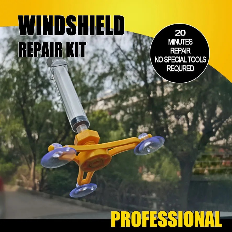 CrackFix Pro Windshield Repair Kit - Fix Chips & Cracks In
