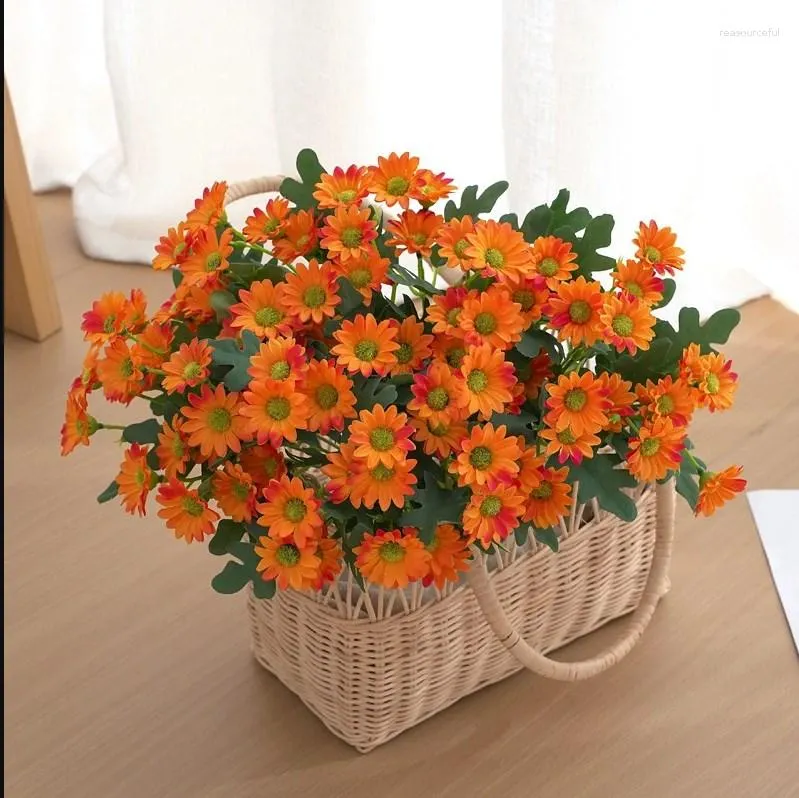 Decorative Flowers Beautiful Artificial Silk Daisy DIY Home Garden Party Wedding Decoration Craft Fall Christmas Fake Plants