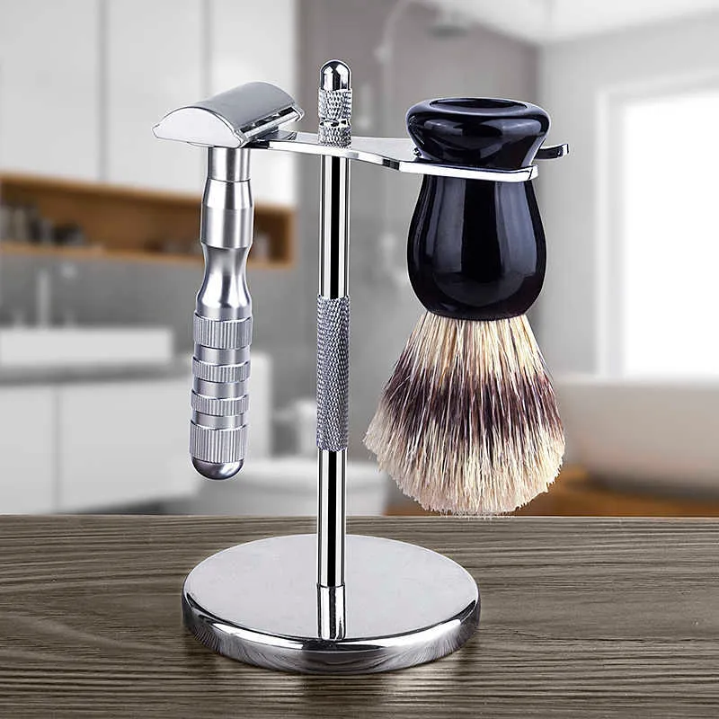 Double Edge Shaving Razor Set Premium Double Edge Safety Razor Set: Classic Shave, Includes Blades ...