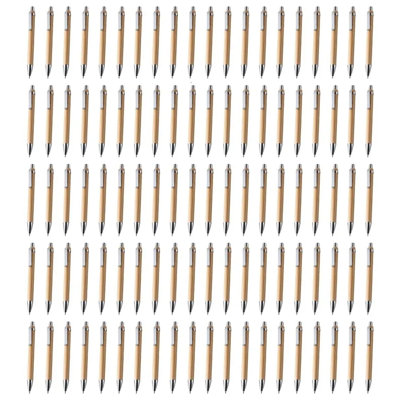Canetas esferográficas 100 pçs Lote Bamboo Pen Stylus Contato Office Material escolar Presentes para escrita 230630