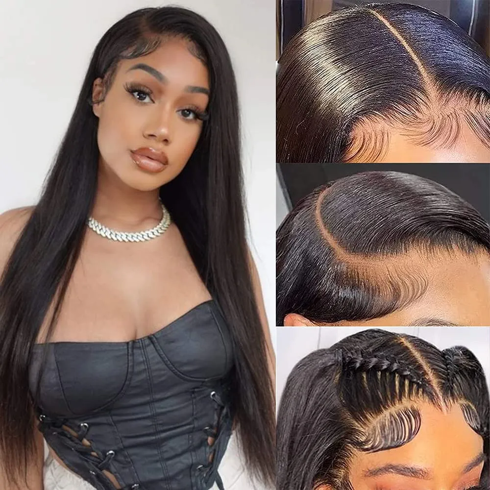 Glueless Wig Human Hair Preplucked 13x6 HD LACE Frontal Wig Brazilian Straight Lace Front Human Hair Wigs