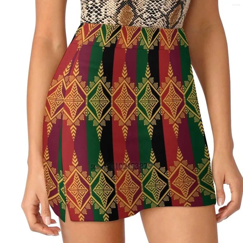 Saias Padrão Tribal Étnico Filipino - Inaul Feminino Vestido Curto Estampado Dupla Camada Mini Saia Esportiva Cbgl Filipinas