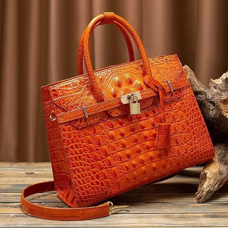 Designer Sac Fourre-Tout Sac Bandoulière Style Crocodile Motif Unique Nouveau Cuir Portable Sac À Bandoulière Grande Capacité