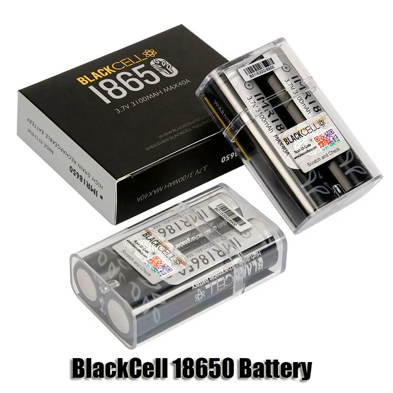 Originele blackcell IMR 18650 batterij 3100mAh 40A 3.7V hoge afvoer oplaadbare platte top lithiumbatterijen 100% authentiek