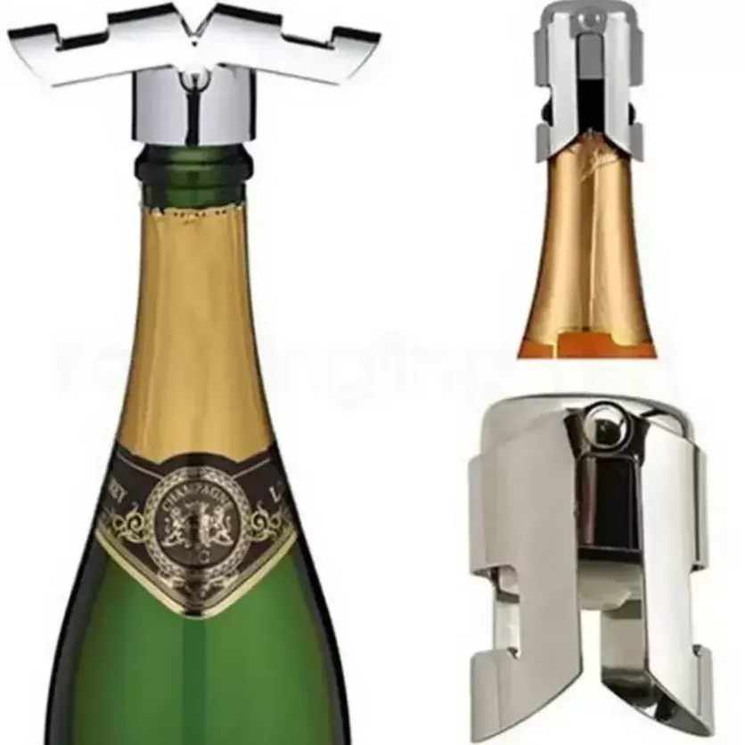 Portable Stainless Steel Wine Stopper Vacuum Sealed Champagne Bottle Cap Barware Bar Tools FY5385 b1029