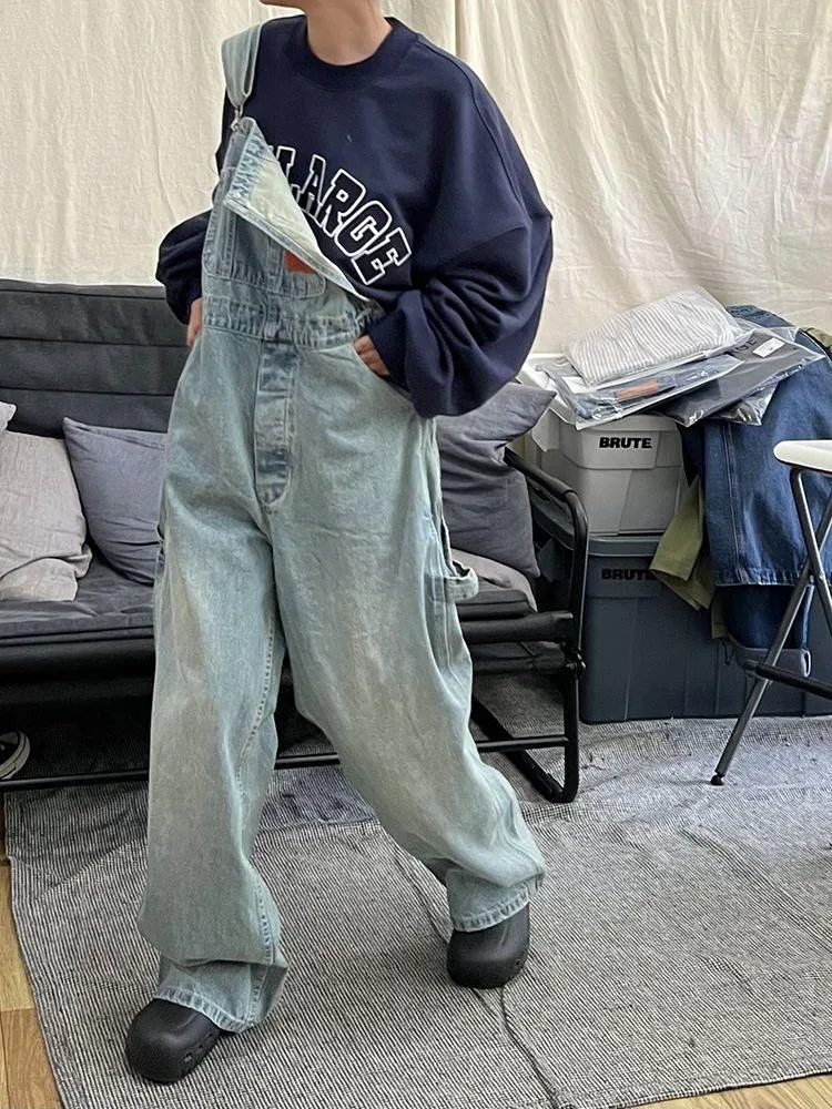 Dżinsy damskie houzhou vintage kpop workowate hippie dżinsowe dżinsowe kobiety harajuku koreańskie streetwear duże Jumpsuits luźne spodnie cargo