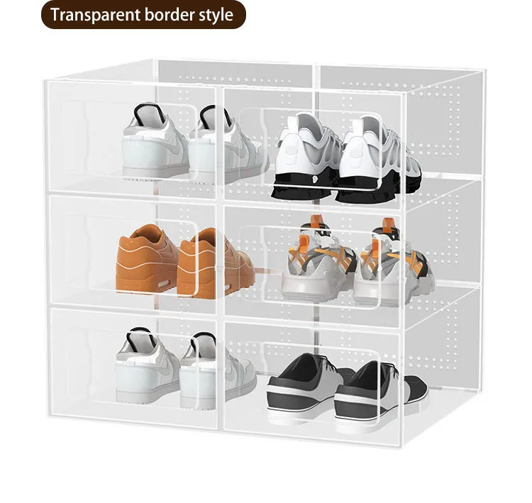 Achetez 6pcs Boîte de Rangement en Plastique en Plastique Organisateur de Chaussures  Transparentes Boîte à Chaussures Transparente Pour L'étagère de Placard  Domestique, Pour L'homme de Chine