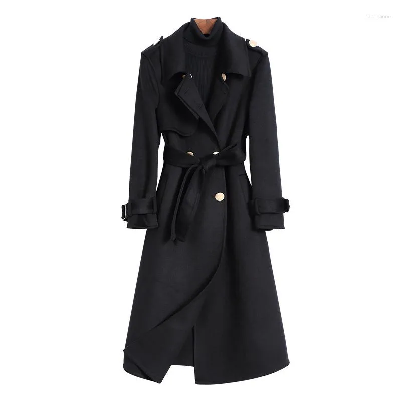 Stylish Black Double Faced Trench Coat Buttons For Women Perfect For Middle  To Long Winter Wear In Autumn And Winter From Biancanne, $216.23