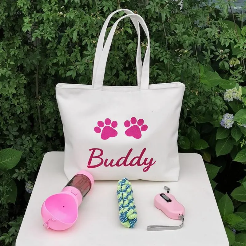 Capas para assento de carro para cachorro, bolsa de identificação personalizada, bolsa de cachorro personalizada para gato, bolsa de ombro única para viagem ao ar livre, garrafa de lanche portátil