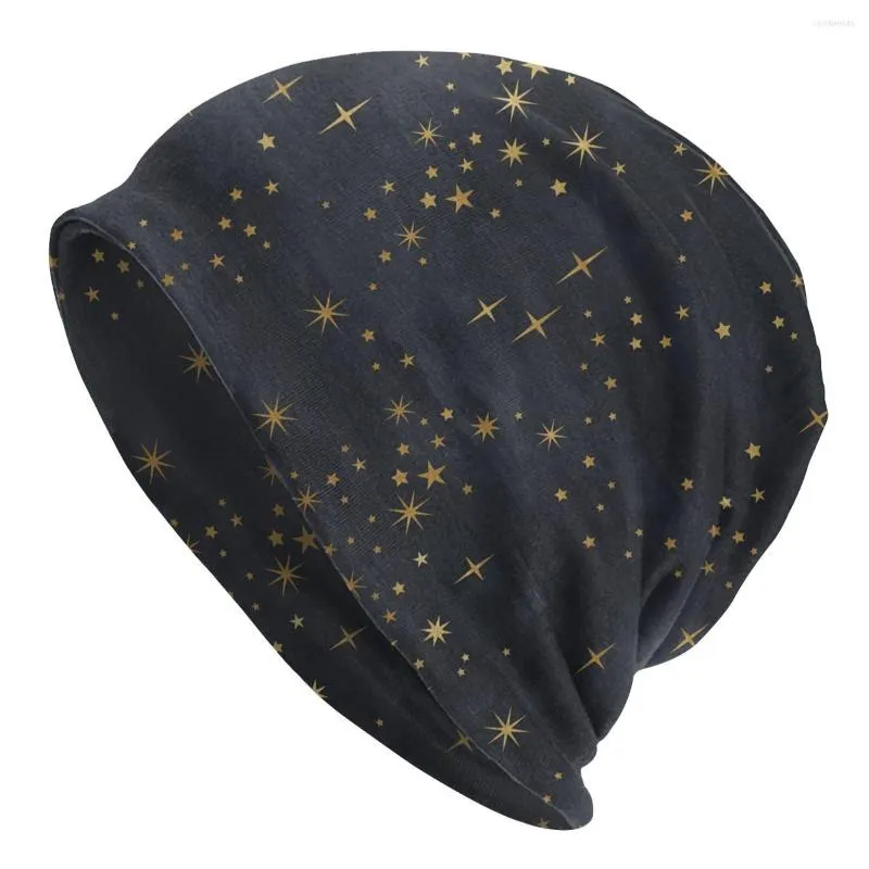 Berets Christmas Black Starry Sky Pattern Skullies Beanies Hat Street Unisex Caps Spring Head Wrap Bonnet Knitted