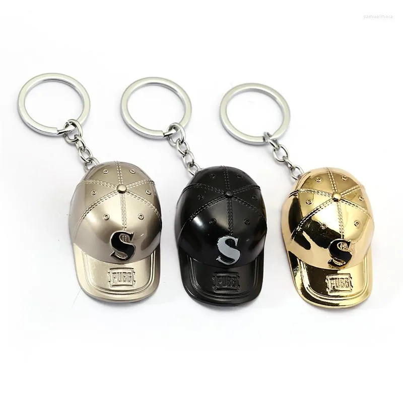 Keychains Game PUBG Keychain Pendant Metal 2 Color Key Ring Chain Holder Baseball Cap Llavero Souvenir Chaveiro för män Sleutelhanger