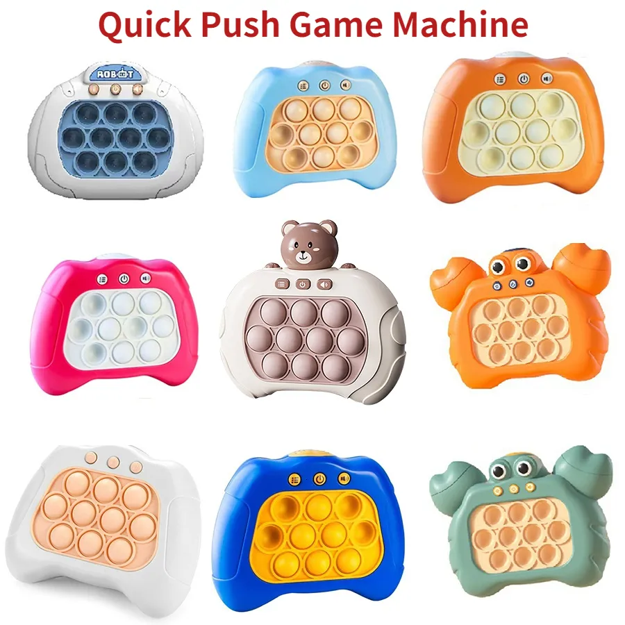 Dekompressionsleksak Quick Push Pop Push Bubble Budget Toys Boys and Girls Led Game Machines Stress Relief Toys Anlst Relief Toys Whac-A-Mole Toys 230629