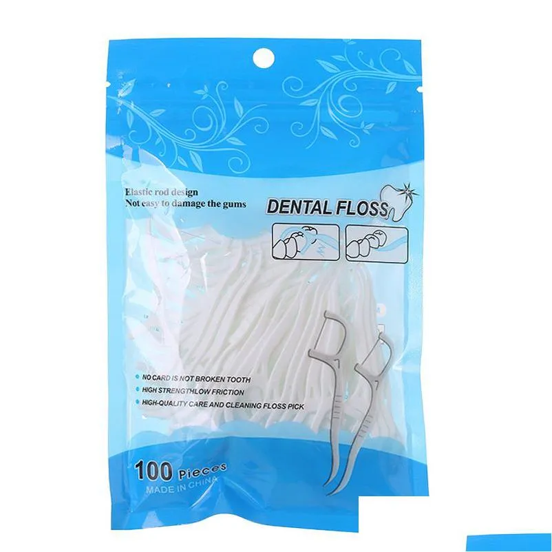 Other Household Cleaning Tools Accessories 100Pcs Dental Floss Flosser Picks Tooticks Teeth Stick Tooth Interdental Dentals Pick O Dht7H