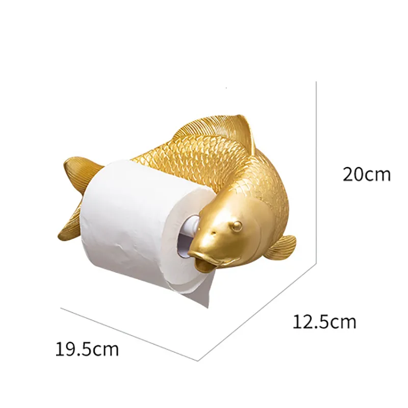 Koi Statue Fish Brass Toilet Paper Storage And Towel Rack Wall Hanging  Bathroom Decoration With Free Punching From Dao10, $33.88