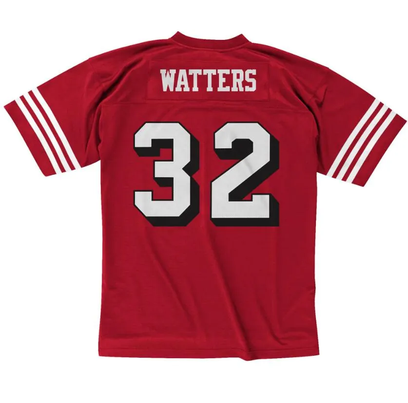 خياطة كرة القدم قميص 32 Watters 1994 Red White Mesh Retro Rucby Jerseys Men Women Youth S-6XL