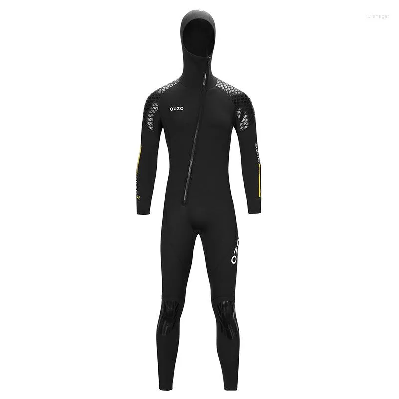 Kvinnors badkläder 2023 Wetsuit Men 3mm Neoprene Håll varmen i kallt vatten En bit långärmad våtdräkt med huvens framsedel med hela kroppen