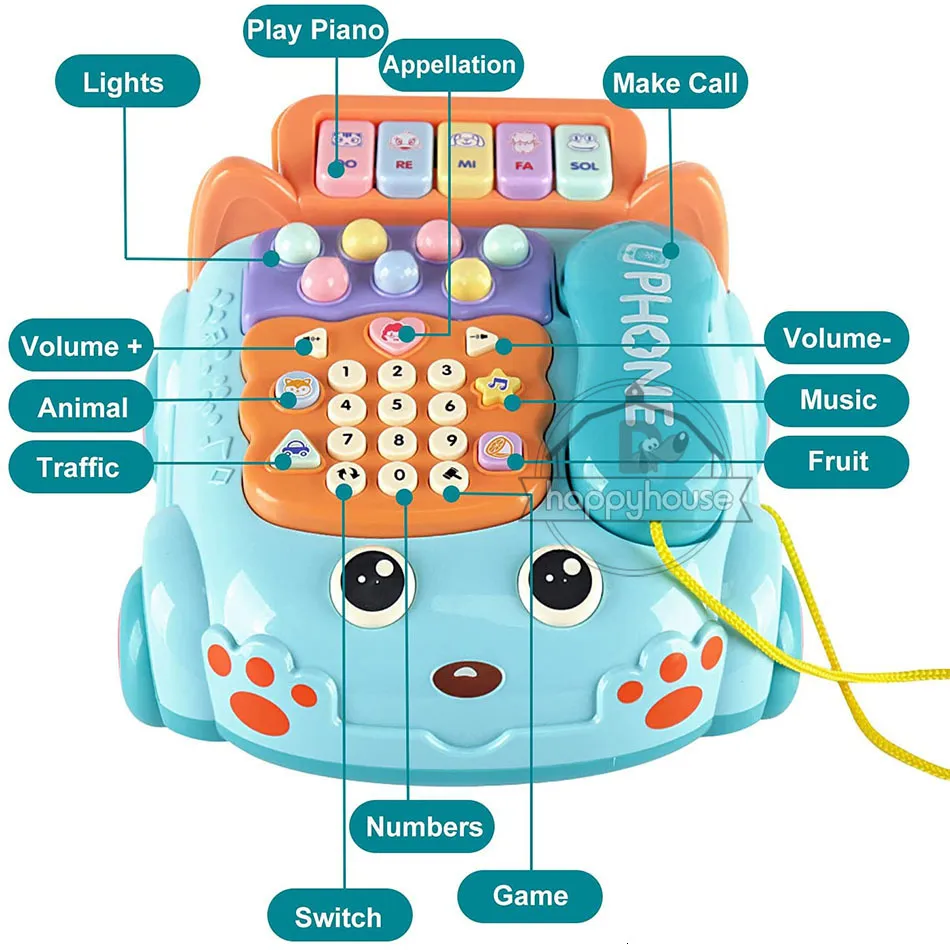 Année pour 1 2 3 garçons filles jouet téléphone pour 6-12 mois bébé