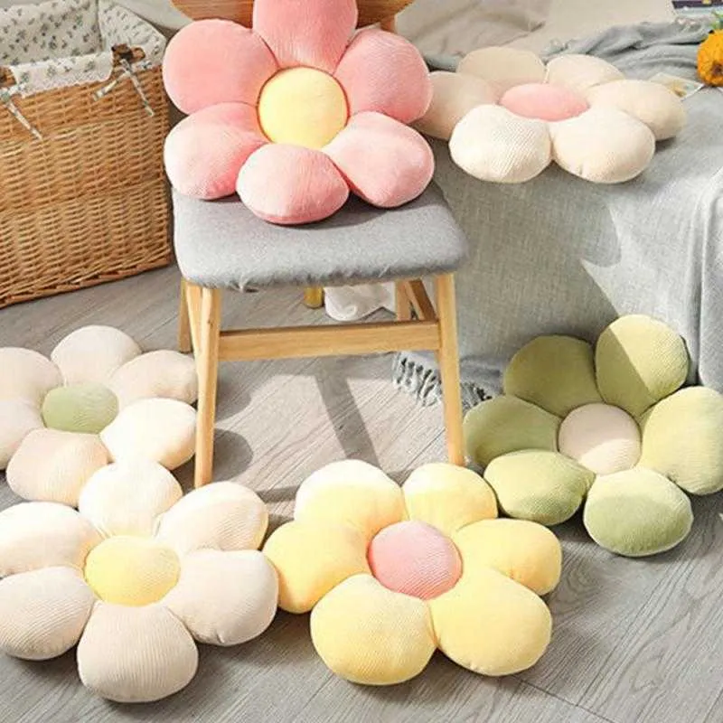 Cushion/Decorative Small Daisy Petal Flowers Cushion Soft Plush Sunflower For Children Gifts Decor Bedroom Sofa Chair Cushions