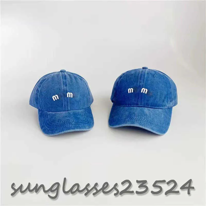 Gorra de béisbol de mezclilla para mujer Sombrero de hip hop Gorras con letras para damas Hombres Visera de verano al aire libre Otoño Casual Snapback Sombrero para el sol Gorras Sombrero para padres adulto Azul