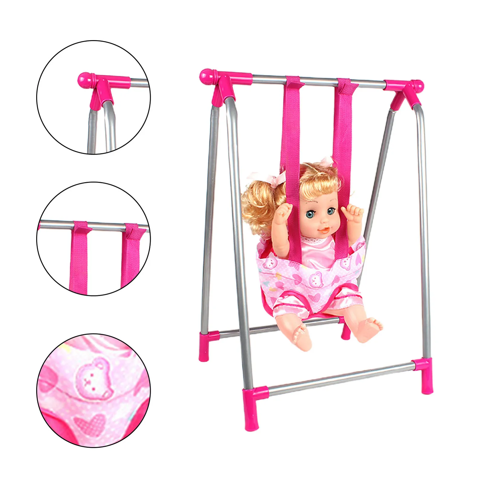 Accessoires de maison de poupée Poussette de poupée pour enfants Jouets de  maison de jeu pour enfants Lit de bébé Chariot de poupée Meubles Bébés